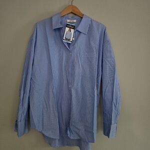 Classic Blue Striped Oversized Shirt